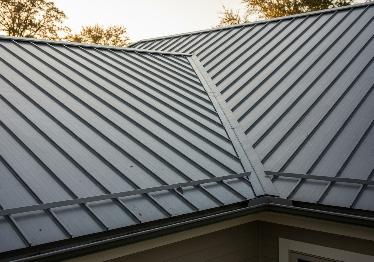Standing seam metal roof on residential home in Ponte Vedra, Florida