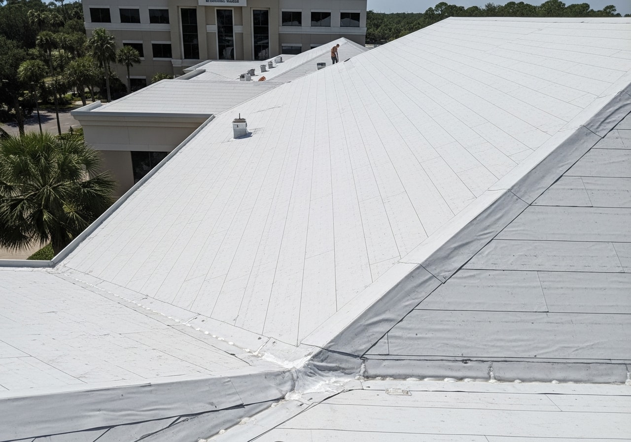 PVC roofing system installed on medical office building in Ponte Vedra Beach