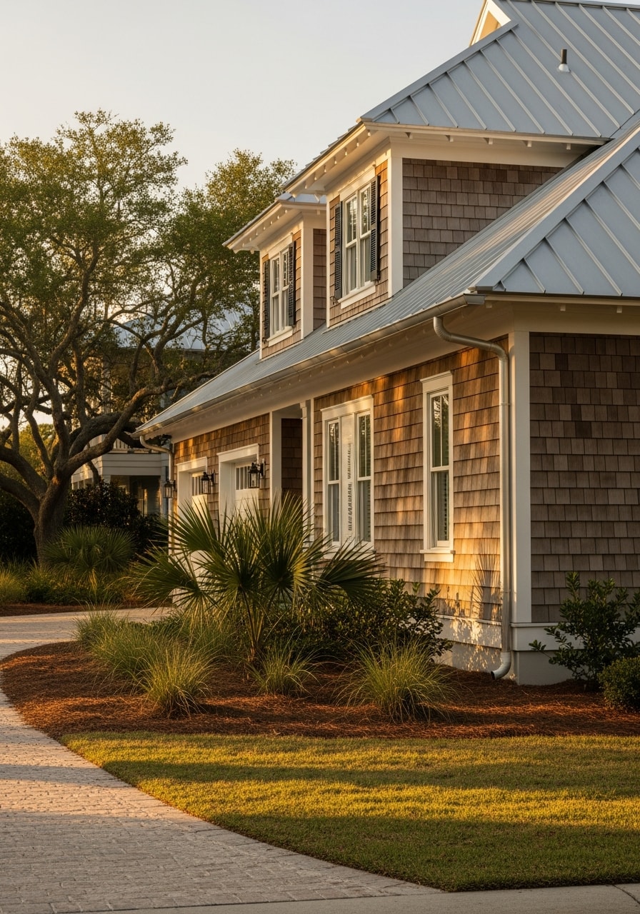 Jacksonville Beach residential home showing coastal architecture and well-maintained beachside landscaping.
