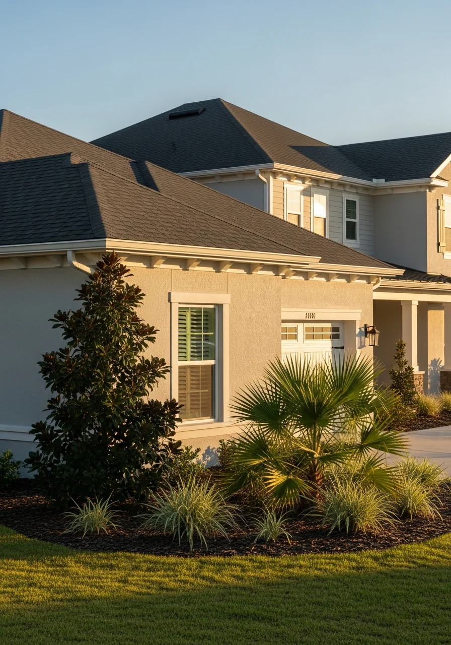 Detailed view of quality exterior work and landscape maintenance on Nocatee residential property.